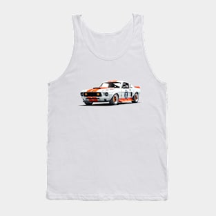 69 Mustang Fastback Racecar Cartoon Tank Top